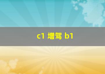 c1 增驾 b1